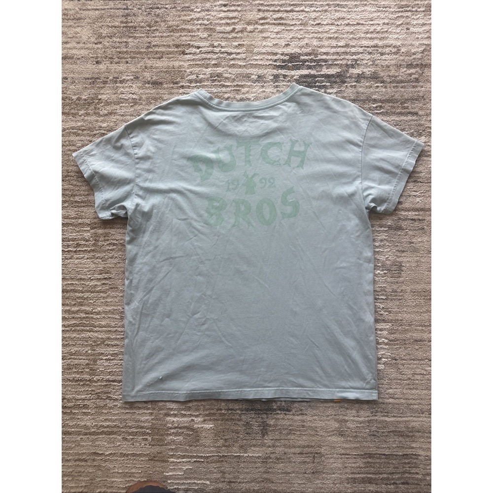 Dutch Bros Coffee T-Shirt Women Light Blue Sz L Est 1992 Windmill Short Sleeve - Picture 3 of 10